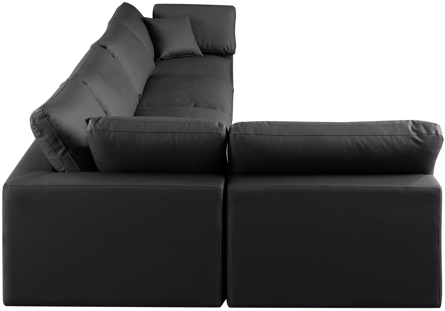 dolce black faux leather modular sectional sec5d