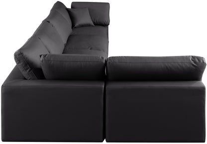 Dolce Black Faux Leather Modular Sectional Sec5D