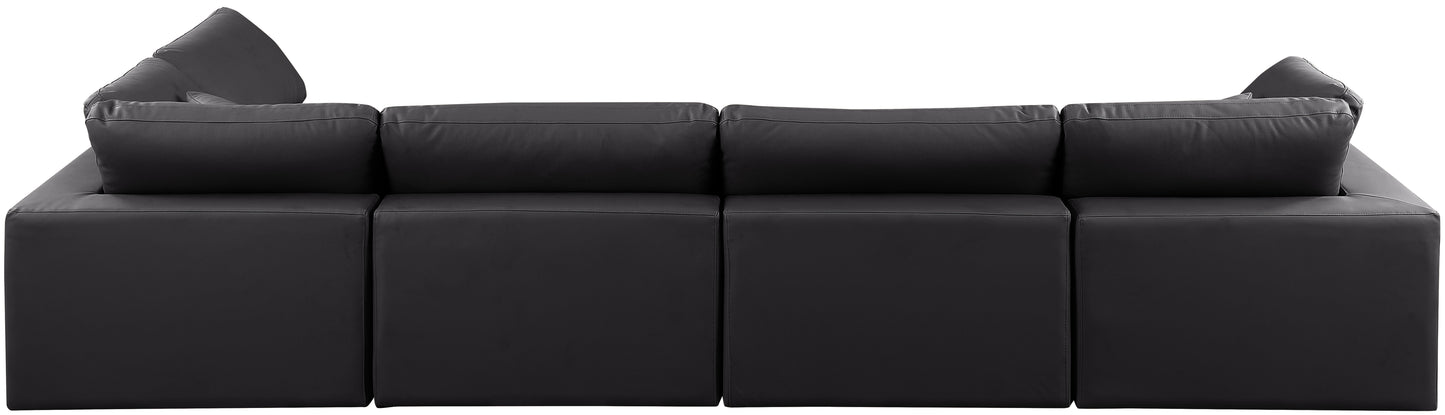 dolce black faux leather modular sectional sec5d