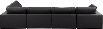 Dolce Black Faux Leather Modular Sectional Sec5D