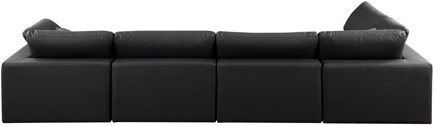 dolce black faux leather modular sectional sec5d