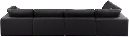 Dolce Black Faux Leather Modular Sectional Sec5D