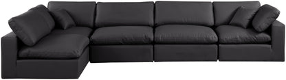 Dolce Black Faux Leather Modular Sectional Sec5D