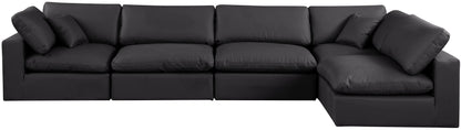 Dolce Black Faux Leather Modular Sectional Sec5D