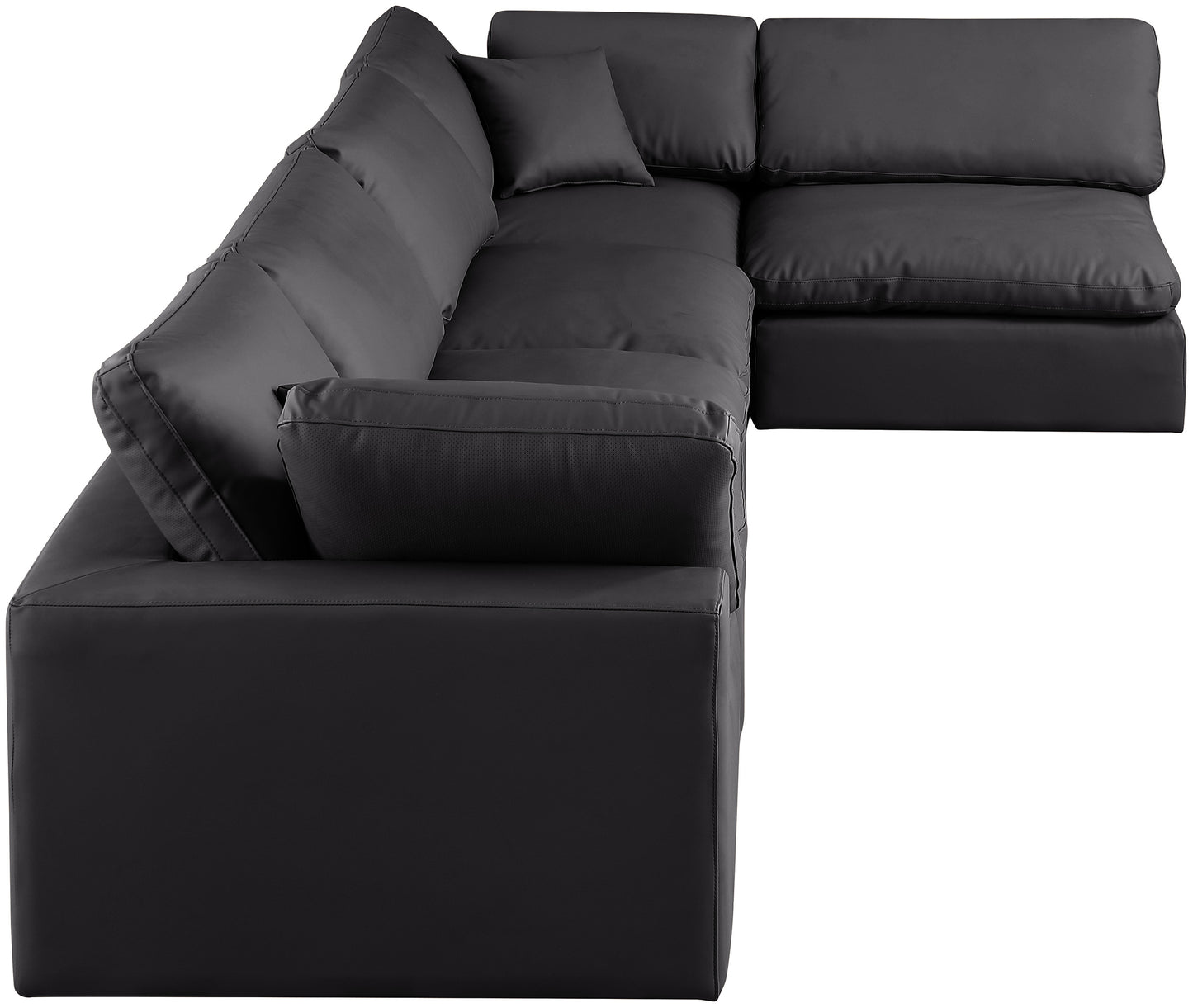 dolce black faux leather modular sectional sec5d