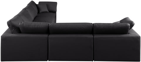Dolce Black Faux Leather Modular Sectional Sec6A