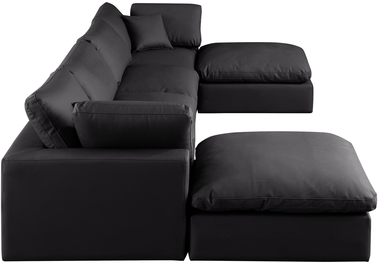 dolce black faux leather modular sectional sec6b