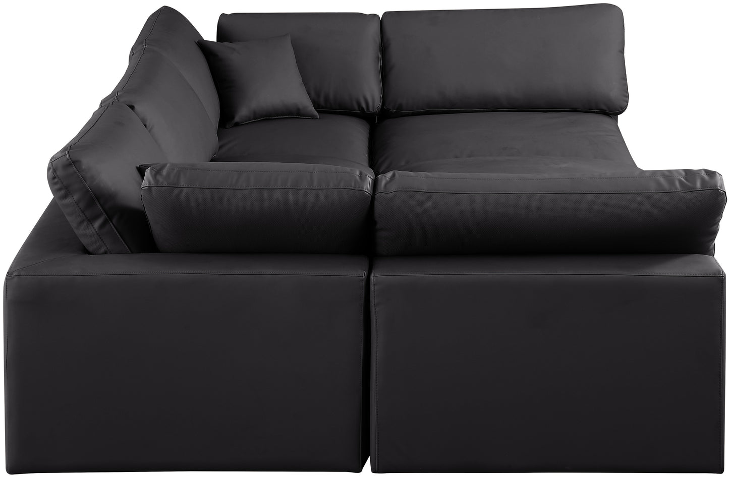 dolce black faux leather modular sectional sec6c