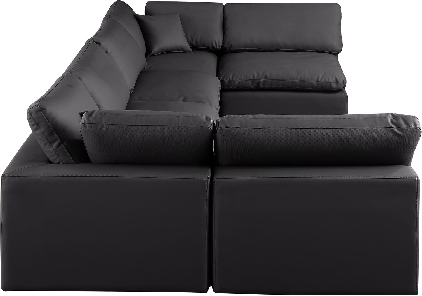 dolce black faux leather modular sectional sec6d