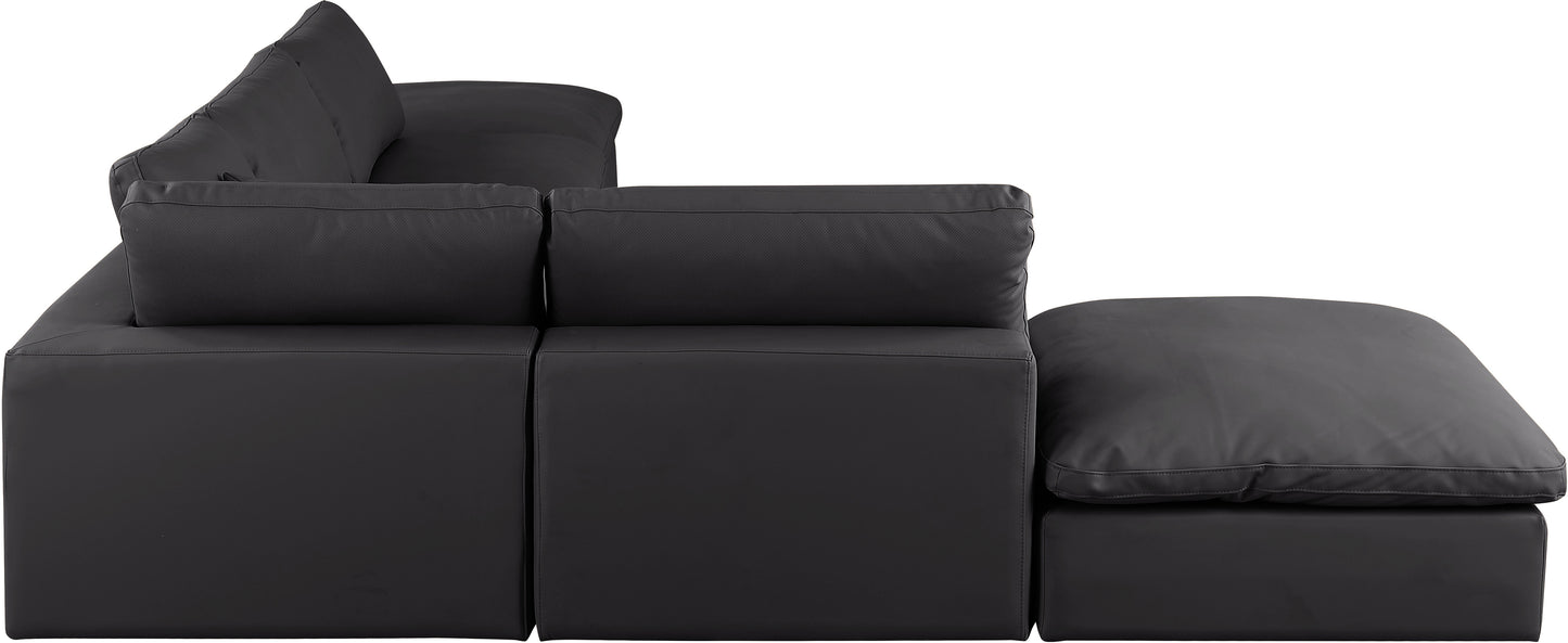 dolce black faux leather modular sectional sec6e