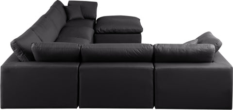 Dolce Black Faux Leather Modular Sectional Sec7A