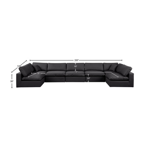 Dolce Black Faux Leather Modular Sectional Sec7B