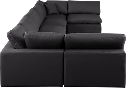 Dolce Black Faux Leather Modular Sectional Sec7B