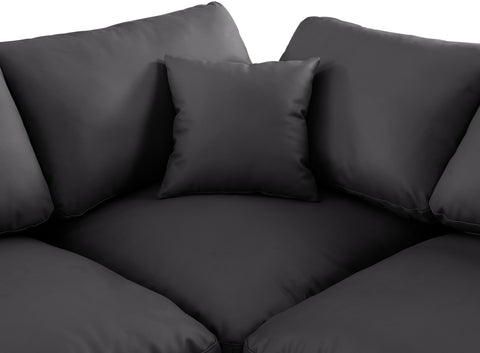 Dolce Black Faux Leather Modular Sectional Sec7C