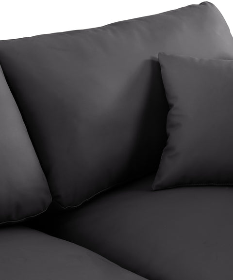 Dolce Black Faux Leather Modular Sectional Sec7C