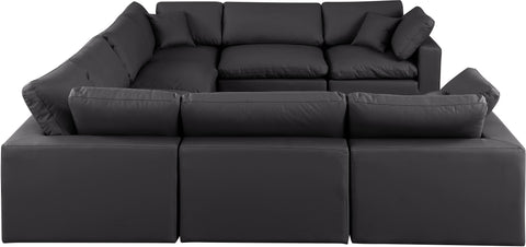 Dolce Black Faux Leather Modular Sectional Sec8A