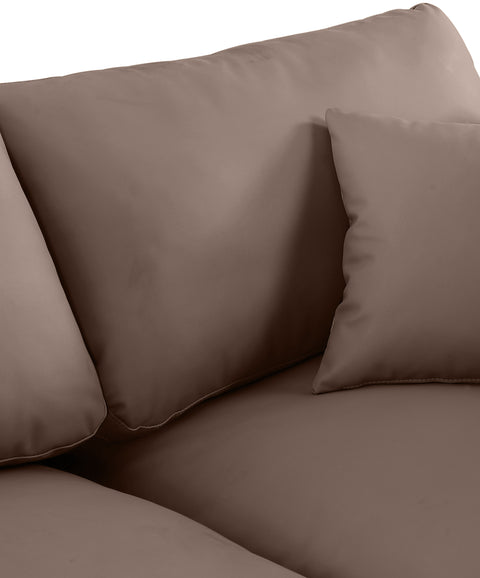 Dolce Brown Faux Leather Modular Armless Chair Armless