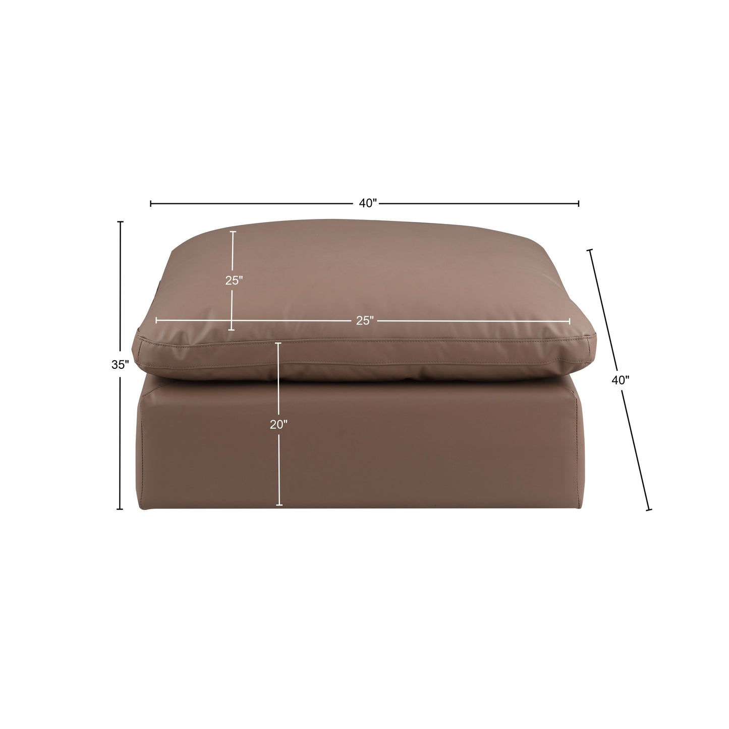 dolce brown faux leather modular ottoman ott