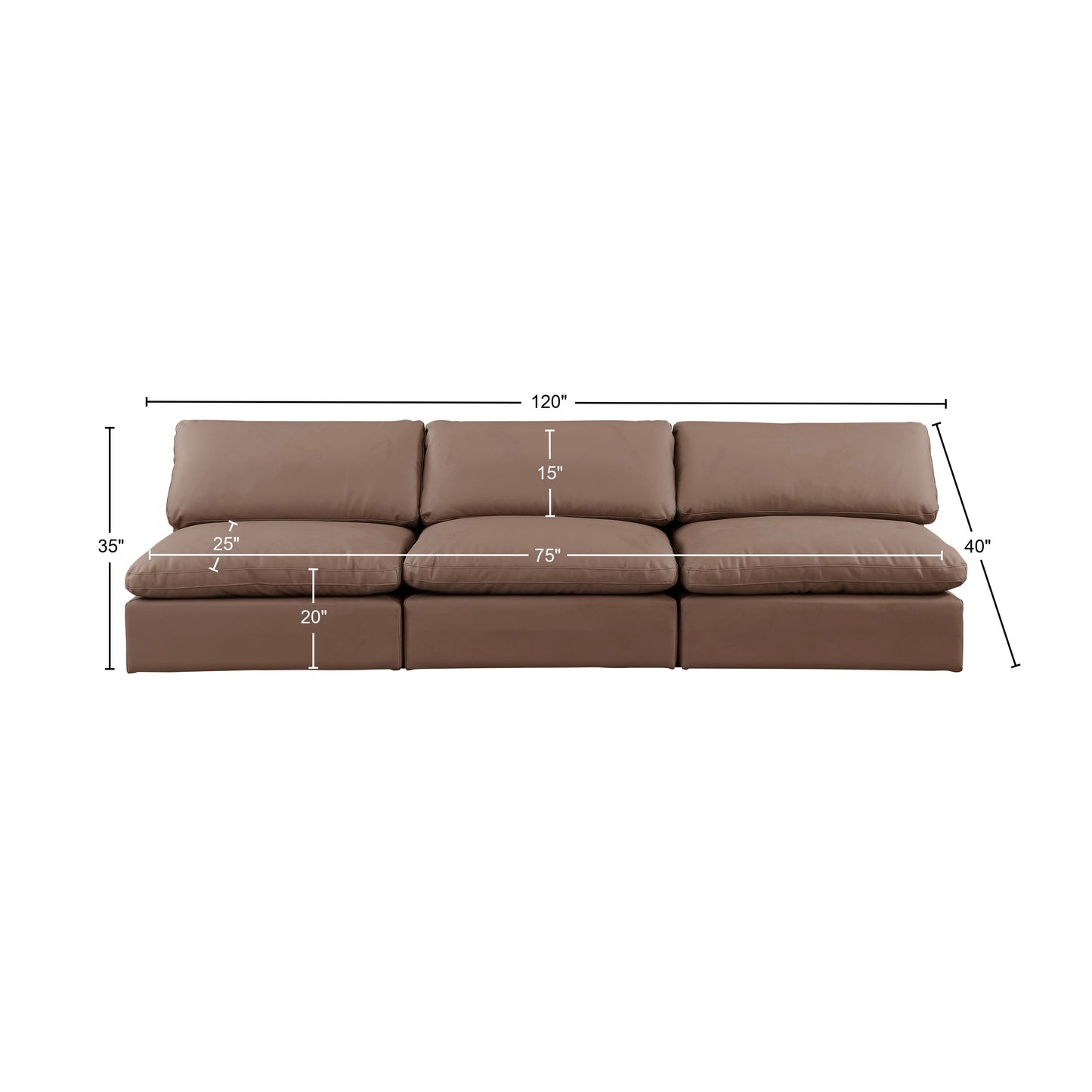 dolce brown faux leather modular sofa s117