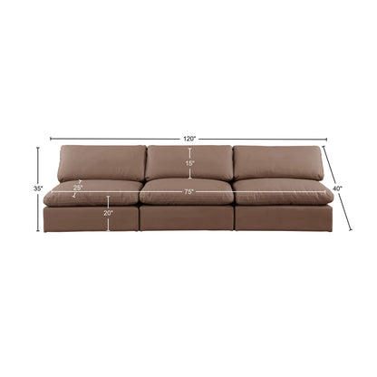 Dolce Brown Faux Leather Modular Sofa S117