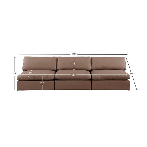 Dolce Brown Faux Leather Modular Sofa S117