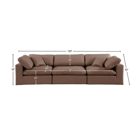Dolce Brown Faux Leather Modular Sofa S119