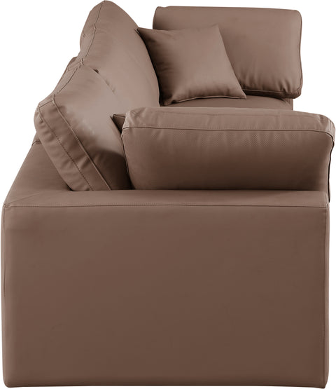 Dolce Brown Faux Leather Modular Sofa S119