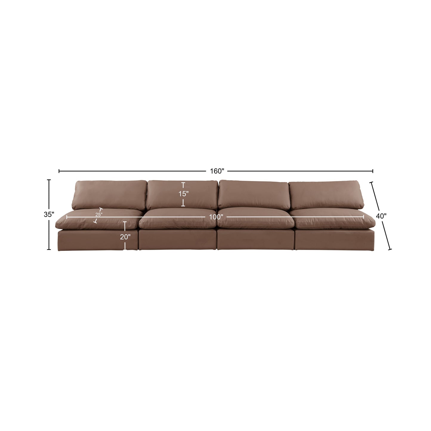 dolce brown faux leather modular sofa s156