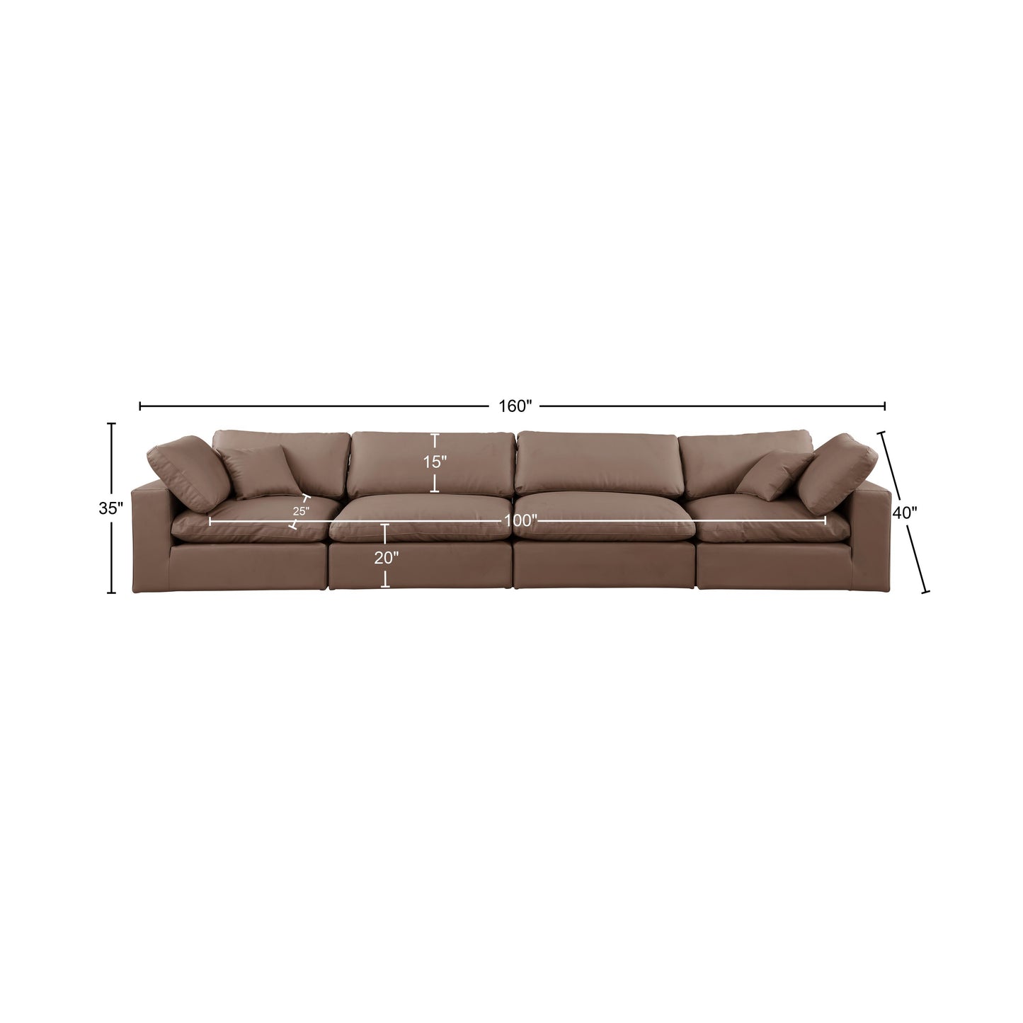 dolce brown faux leather modular sofa s158