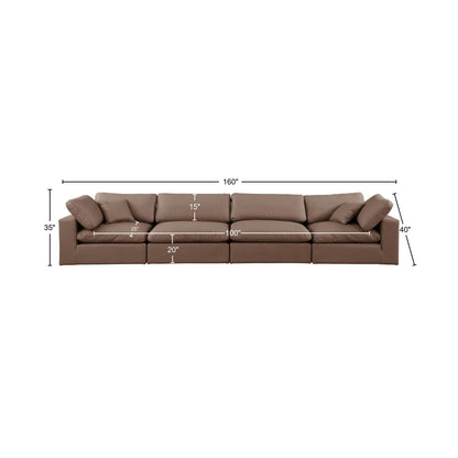 Dolce Brown Faux Leather Modular Sofa S158