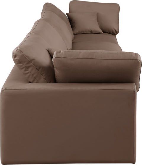 Dolce Brown Faux Leather Modular Sofa S158
