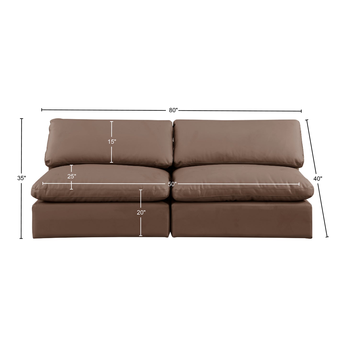 dolce brown faux leather modular sofa s78