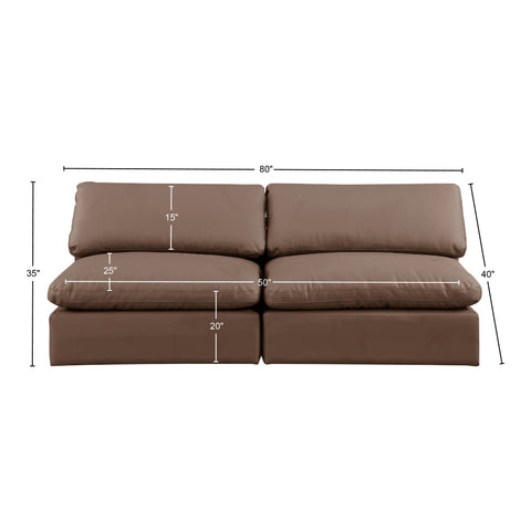 Dolce Brown Faux Leather Modular Sofa S78