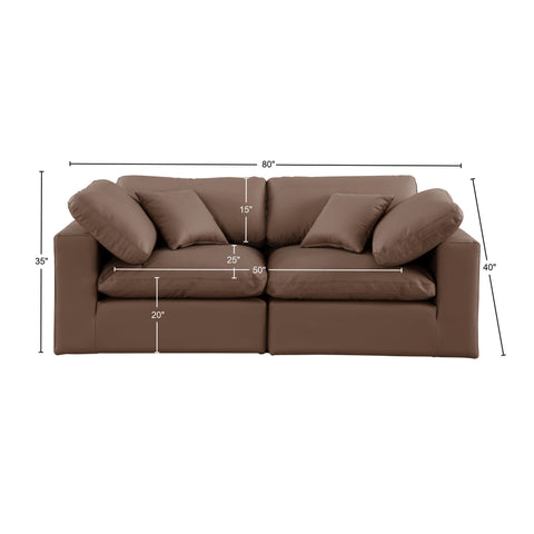 Dolce Brown Faux Leather Modular Sofa S80