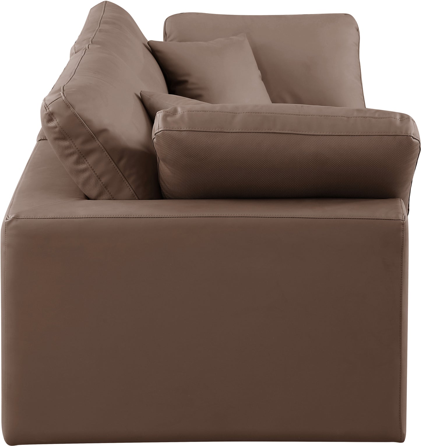 dolce brown faux leather modular sofa s80