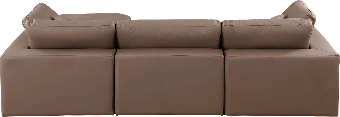 dolce brown faux leather modular sectional sec4a