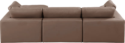 Dolce Brown Faux Leather Modular Sectional Sec4A