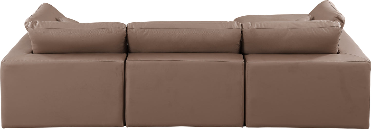 dolce brown faux leather modular sectional sec4a