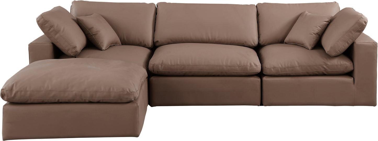 dolce brown faux leather modular sectional sec4a