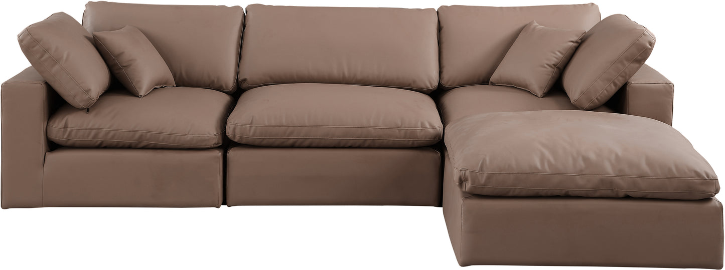 dolce brown faux leather modular sectional sec4a