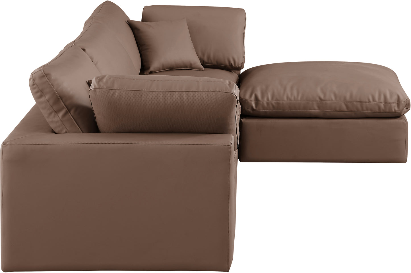 dolce brown faux leather modular sectional sec4a