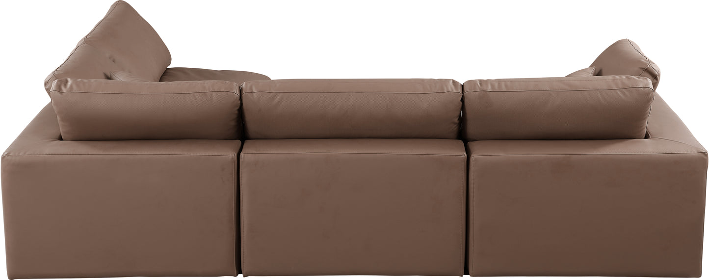 dolce brown faux leather modular sectional sec4b