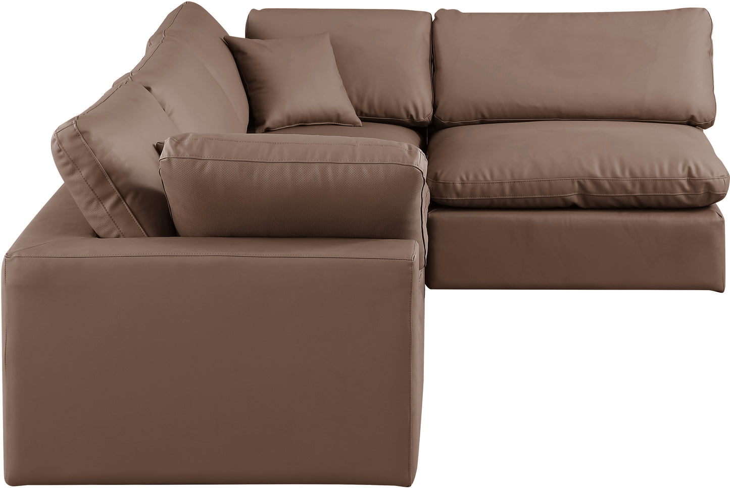 dolce brown faux leather modular sectional sec4b