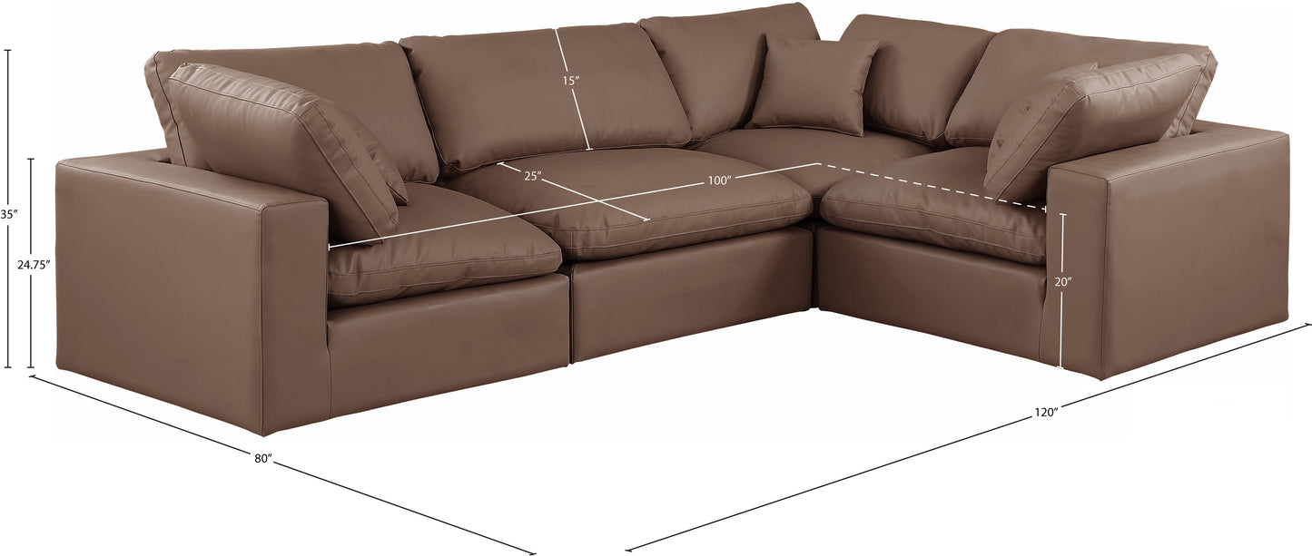 asher brown vegan leather modular sectional