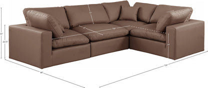 Asher Brown Vegan Leather Modular Sectional