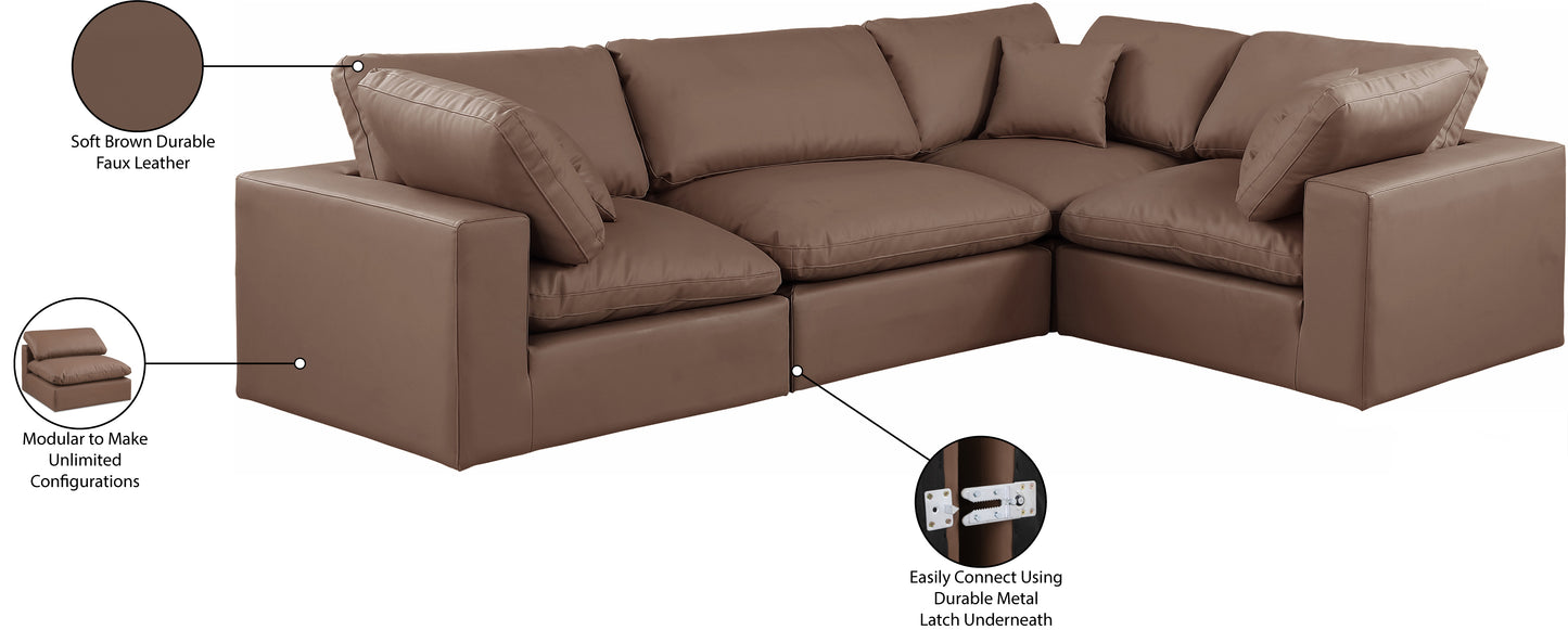 asher brown vegan leather modular sectional