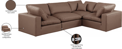 Asher Brown Vegan Leather Modular Sectional