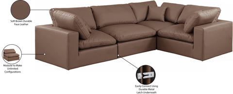 Asher Brown Vegan Leather Modular Sectional
