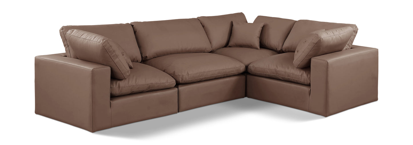 asher brown vegan leather modular sectional