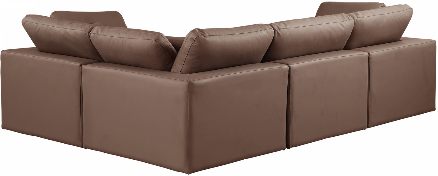 asher brown vegan leather modular sectional